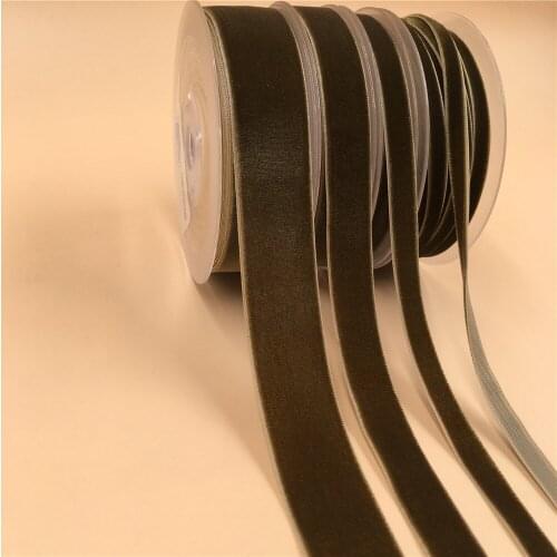 6MM,9MM,15MM,25MM V009 Black Beige Nylon Single Face Velvet Ribbon