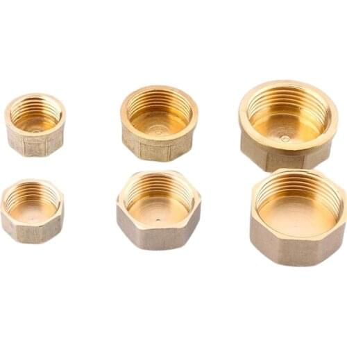 1/2'' 3/4‘’ 1/8'' 3/8'' 1‘’ Inch Thread Male Hole Plug Blocking Cap 1 Piece Brass Copper Inner Outer Water Pipe Fittings