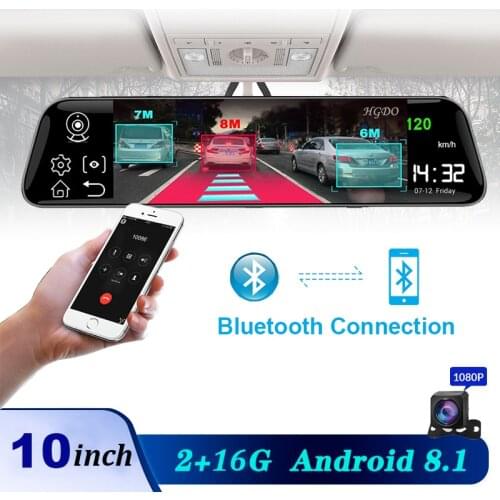 HGDO 4G 10 inch Car dvr Dual lens rearview mirror Android 8.1 2+16G ADAS GPS Navigation Full HD Video registrar recorder Dashca