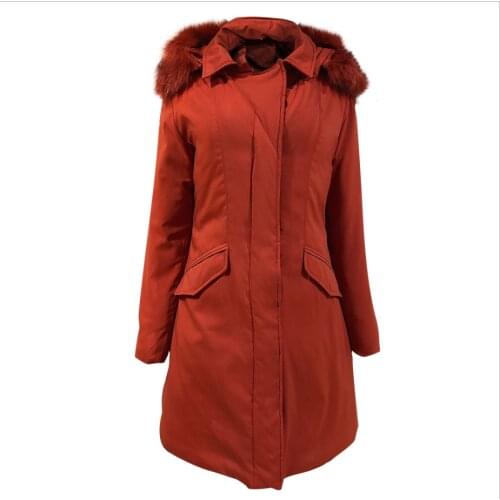 Winter Women 90% Duck Down Long Black Blue Color Coat Warm Snow Outwear Big Real Fur Hooded Jacket Loose Blue Parkas Jackets Red