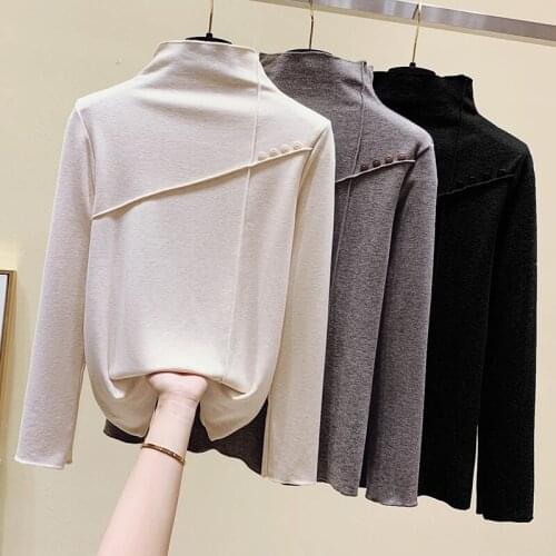 Black Long Sleeved Top Korean Fashion WomenS T-Shirt Female Vintage Clothing Blouses 2021 Kawaii Harajuku