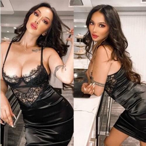 Women Ladies Summer Sexy Evening Party Dress Sleeveless Mesh Perspective Backless Hollow Out Skinny High Waist Mini Dress