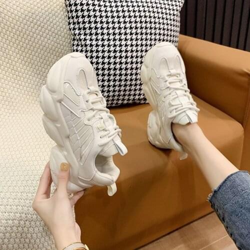 2021 Summer New Casual Lace-up Comfortable Non-slip Sports Womens Thick-soled Vulcanized Shoes Zapatos De Mujer