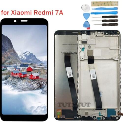 For Xiaomi Redmi 7A LCD Display Frame Screen Touch Digitizer Assembly Redmi 7A LCD Display 10 Point Touch Repair Parts