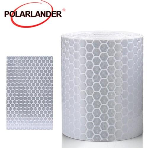 5CM x 3M 1 pcs Safety & Protection Reflective Material Water Resistance a roll of film Silver White Car Warning Tape Stickers