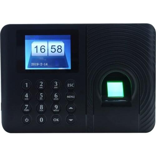2.4 inch TFT LCD Screen Intelligent Biometric Fingerprint Password Attendance Machine Employee Checking-in Recorder