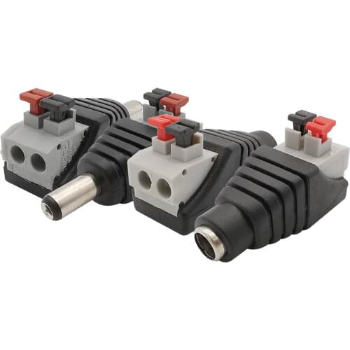 2/5Pairs DC Connector 5.5 x 2.1mm DC Power Male Plug Female Jack Socket Connector DIY Electric Adapter for CCTV Camera LED Strip