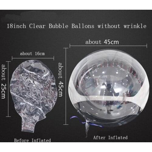 2pcs 10/18/24 Inch DIY Luminous Transparent Bobo Bubble Ballons Christmas Wedding Birthday Party Decorations Helium Balloons