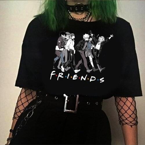 2021 Cute Anime my hero academia Fashion Harajuku Summer Short-sleeve Male T-shirt
