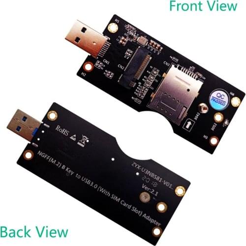 NGFF M.2 to USB 3.0 Adapter Converter Card Expansion Cards with Dual NANO SIM Card Slot Support 3042/3052 M.2 SSD
