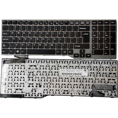 Laptop accessories English New Laptop keyboard for Fujitsu Lifebook E753 E754 E756 laptop Silver Frame US
