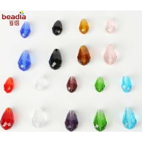 8x11mm/10x15mm Waterdrop Austrian Crystal Beads 10pcs Plating Teardrop Glass Bead For Jewelry Making Bracelet DIY Necklace
