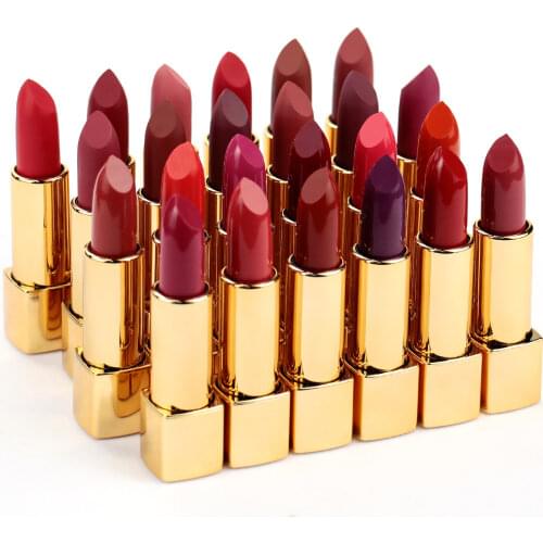 12 Colors Velvet Nutritious Lipstick Wholesale Waterproof Long Lasting Sexy Red Purple Lipstick Pigments Makeup Vegan Cosmetics