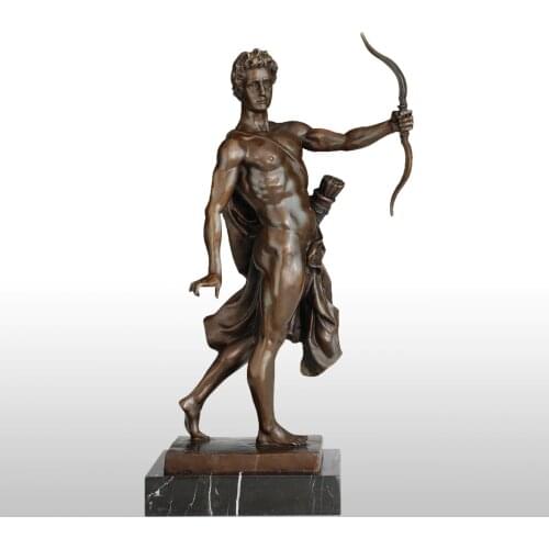 Bronze Greek Statue Sun God Apollo Sculpture Western Art Classical Myth Figurine for Home Decor Collection