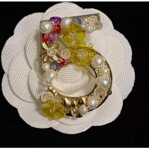 Hot Fashion Jewelry Vintage Snowflake Brooch Sweater Letter 5 Brooche Fashon Brooches