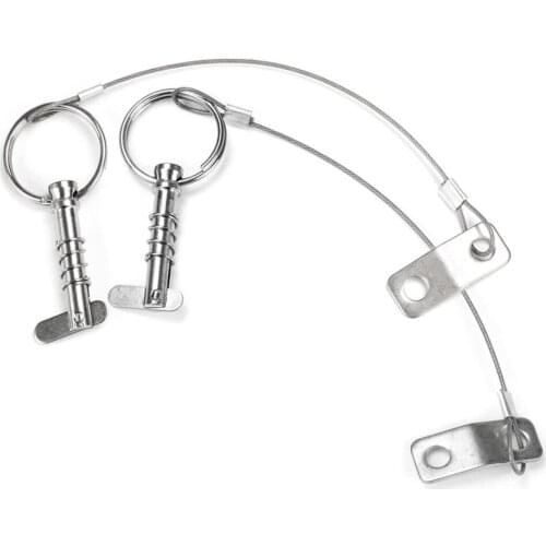 2 Pcs Boat Bimini Top Quick Release Pin with Lanyard Stainless Steel Marine Hardware Deck Hinge Replacement Accessories