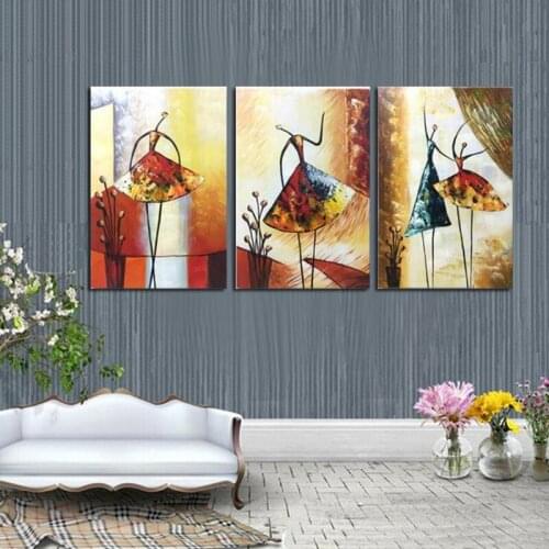 Pure Hand Paint Oil Painting On Canvas No Framed Modern Abstract Ballet Dancer Dancing Ladies Wall Decor Home Decor