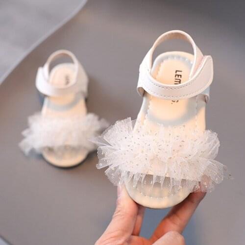 Toddler Fashion 2021 Summer Girls Sandals Child Beach Shoes Princess Net yarn Elegant Baby Shoes Kids Sandals 1 2 3 4 5 6 Years