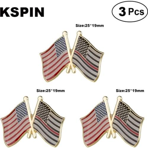U.S.A & Thin Red Line 1 Lapel Pin Brooches Pins Flag badge Brooch Badges