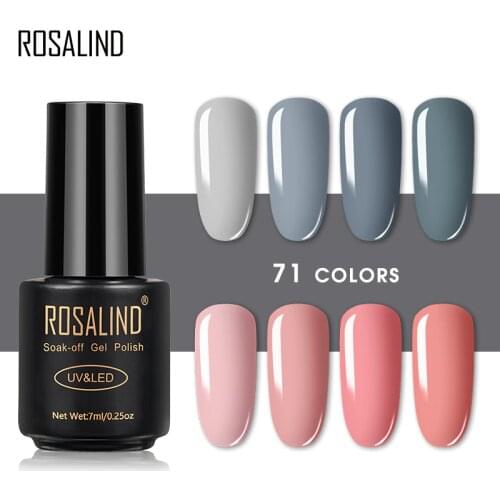 ROSALIND 7ML Gel Polish Gorgeous Color Nail Polish Vernis Semi Permanent Top Coat Base Coat Gel Nail Art Varnishes Gel Lacquer