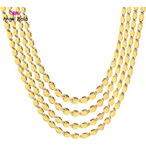 Hot Sale Golden Denier Shape Unisex Necklace Muslim Islamic Jewelry Wholesale Never Fade A Variety of Sizes To Choose From