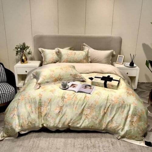 20 Patterns HD Printed Floral Bedding Set 60S Tencel Silky Soft Double Size Bedlinen Sheet Pillowcase Duvet Cover 4Pcs for Home