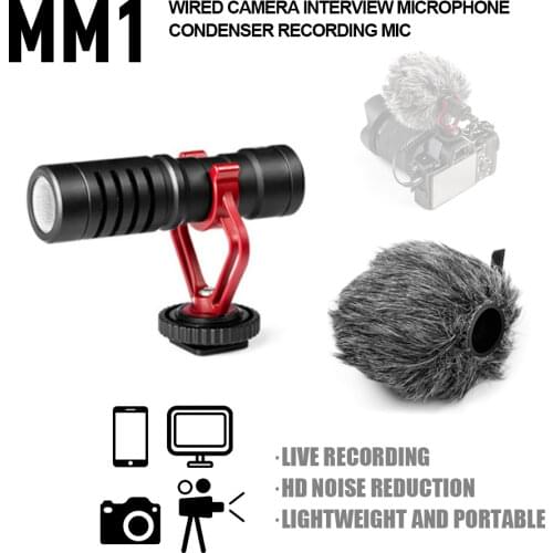 MM1 Condenser Interview Microphone Universal Recording Microphone Is Suitable For SLR Cameras, Smart Phones, Computers ect