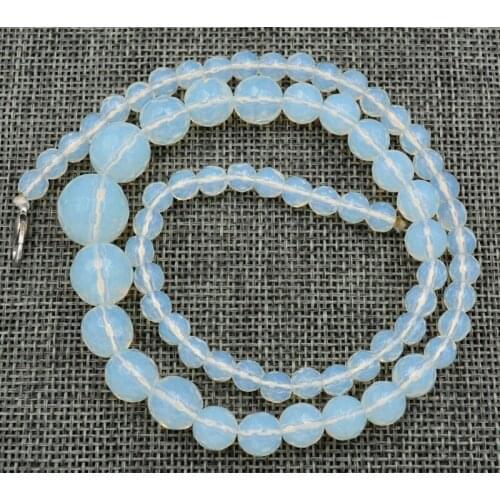 Beautiful 6-14mm Faceted Opal Round Gemstone Beads Necklace 18" AAA