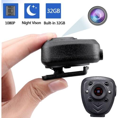 Mini Body Camera Video Recorder, Wearable Police Body cam with Night Vision, Built-in 32GB Memory Card, HD1080P,Record Video