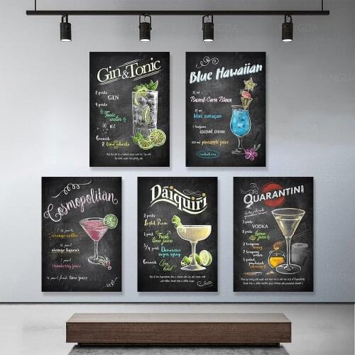 Modular Hd Prints Cocktail Making Menu Pictures Home Decor Blackboard Paintings Canvas Posters Nordic Wall Art For Living Room