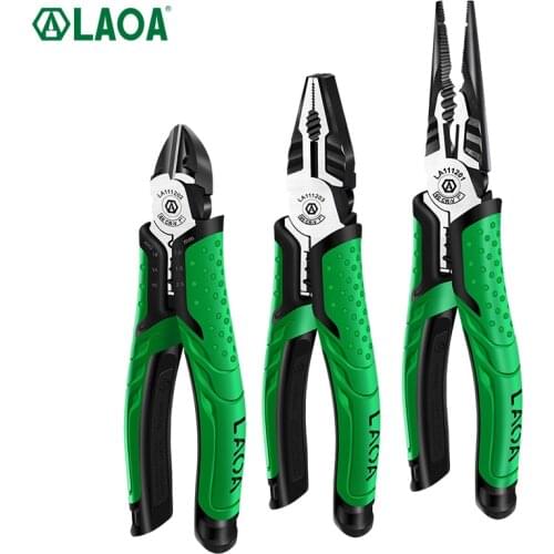 LAOA Multifunction Pliers Set Industrial Grade Wire Cutters/Long Nose/Diagonal Nose Pliers CR-V High hardness and durability