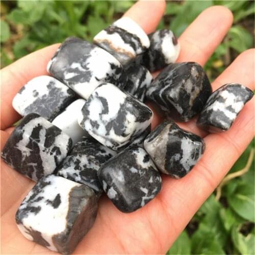 Natural crystal black and white striped stone Polished Gravel Crystal Cube Specimen and minerals happy fish tank stone