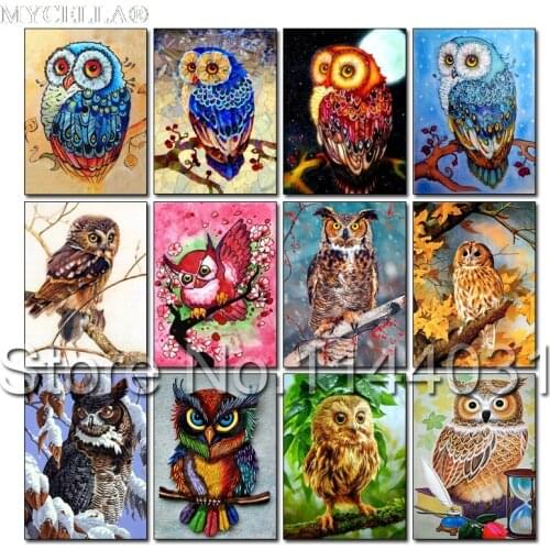 Nighthawk 5D Diy Diamond Painting Animals Owl Diamond Embroidery Full Resin Diamond Mosaic Craft Rhinestones Sewing Owl Painting
