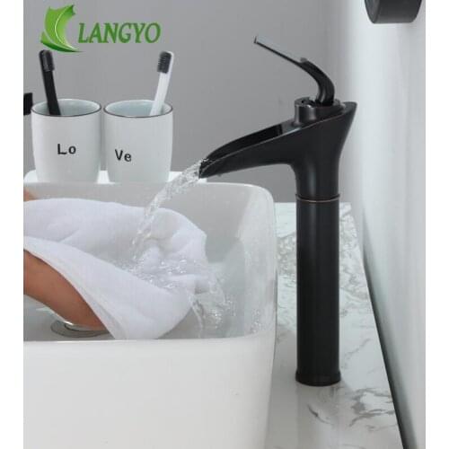 Nickel Basin Faucets Griferia Bathroom Basin Mixer Black Deck Mounted Tap Waterfall Brass Basin Faucet Water Taps