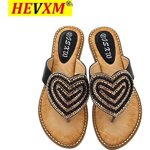 New Outside Heart-shaped Womens Slipper Summer Beach Slipper Female Casual Non-slip Flat Flip Flops Women Shoes House Slippers