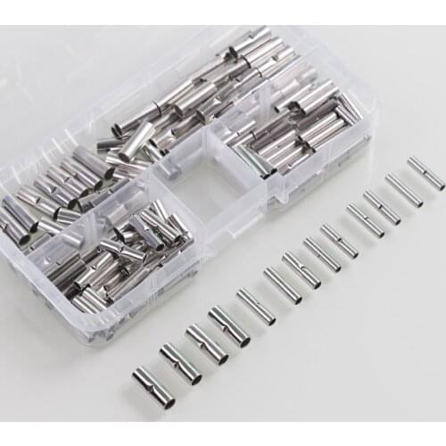 150Pcs Wire Strip Copper Ferrules Set Electrical Cable Crimp Rolled Terminals Uninsulated Naked Butt Connectors 0.5mm-6.0mm2 Kit
