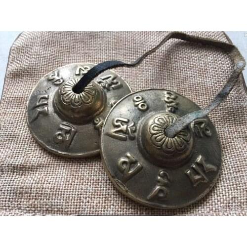 Charming tibet six word Tingsha Bells Tibetan Manjira Cymbals 6.5cm free shipping