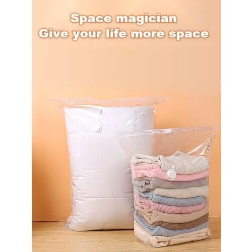 Thick vacuum buggy bag cloth compression bag with hand pump reusable blanket clothes quilt buggy bag