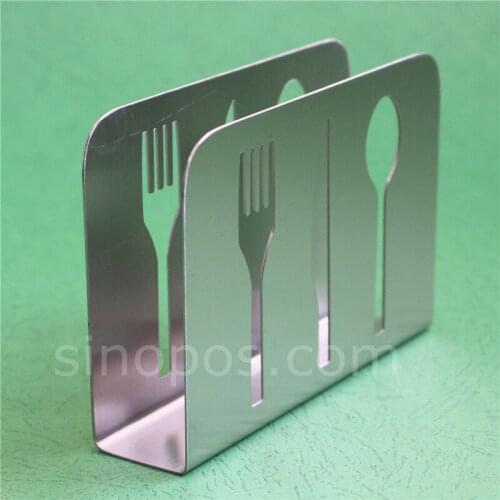 Hollow Patterned Stainless Steel Napkin Holder, dinner tissue metal rack tabletop handkerchief restaurant hotel cafe buffet desk