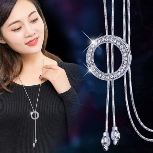Simple Round Circle Tassel Long Necklaces & Pendants For Women New Jewelry Sweater Dress Accessories Fine Gifts All Match