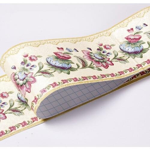 PVC New Fashion Beautiful Waterproof Self-Adhesive Waistline Stickers Pastoral Room Border Stickers Decorate Bathroom Kitchen