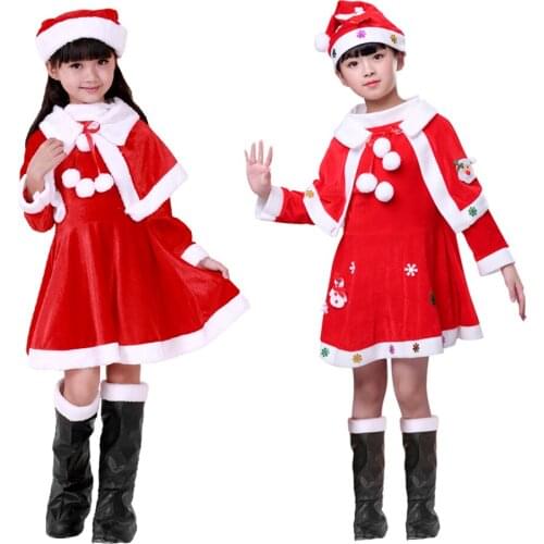 Christmas Santa Claus Fancy Dress Costume Cosplay Children Girls Santa Claus Clothes In Christmas Costume Cosplay Suit Dress Up
