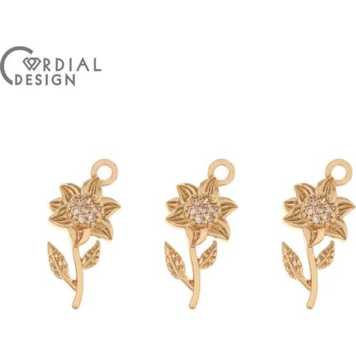 Cordial Design 100Pcs 8*17MM Jewelry Findings & Components/Earrings Making/CZ Charms/Hand Made/Jewelry Accessories/DIY Pendant