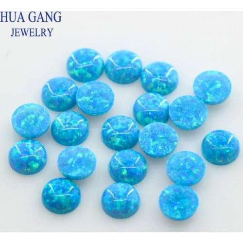OP73 Opal Loose Stones Round Shape Base Cabochon Created Opal Beads Semi-Precious Stones For Jewelry Making 4mm-12mm