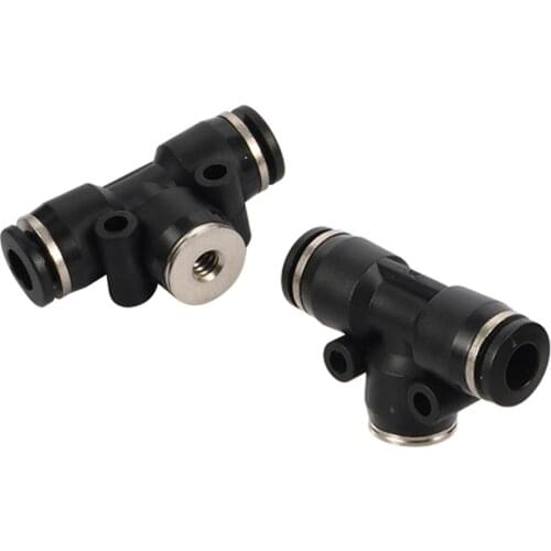 3/16 Inch to 1/4" Interface Slip Lock Tee Connector 3/16" Thread Atomization Nozzle 3-way Quick Coupling Misting System Tool 5Pc