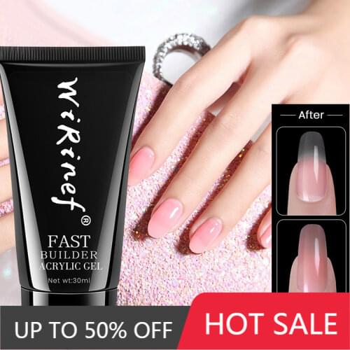 WiRinef 9 Colors Poly Extension Nail Gel 30g Fast UV Builder Gel Nail Extend Nail Lamp Acrylic Gel Tools