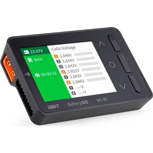 ISDT BG-8S Color Display Dual Support BattGO Smart Battery Checker for LiHv LiPo LiFe NiMH NiCd Pb Battery RC Battery Tool