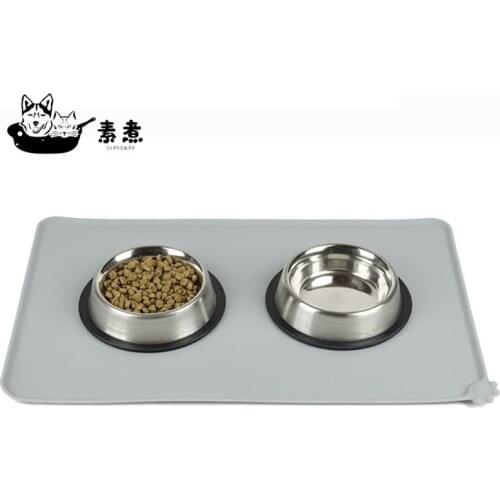 Waterproof Pet Mat Dog Cat Food Pad Pet Bowl Drinking Mat Dog Feeding Placemat Easy Washing Solid Color Silicone Pet Eating Mat