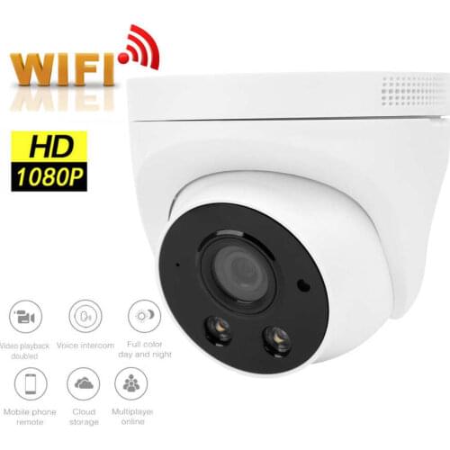 WiFi Camera WiFi Camera 1080P Face Motion Detection 2 Way Radio Full Color Night CCTV 100‑240V Security Camera