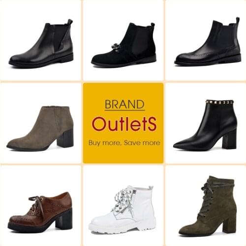 Brand Outlets Donna-in 2021 Autumn Winter Martin Ankle Boots Women Genuine Leather Chelsea Female Shoes Clearance Big Discount